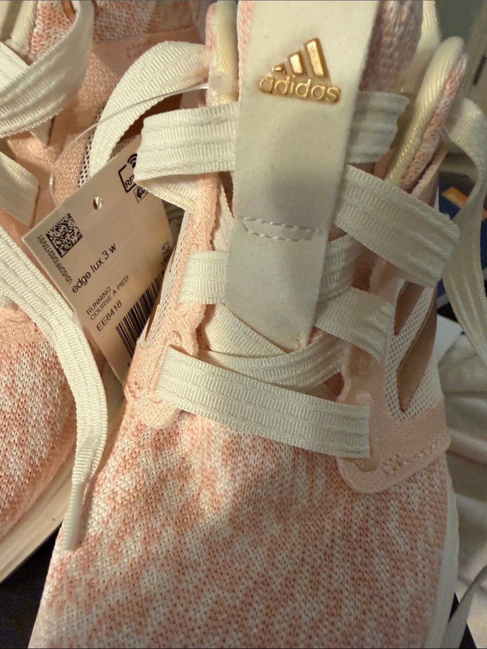 adidas Kids Pink and White Knit Slip‑On Sneakers